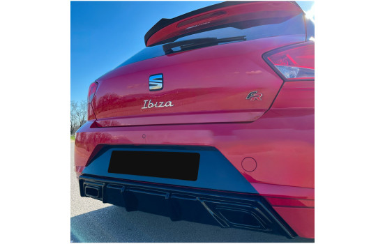 Jupe de pare-chocs arrière à sens unique (diffuseur) adaptée à Seat Ibiza (6F) 2017- incl. FR - Noir brillant