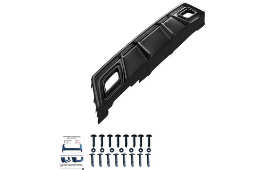 Jupe de pare-chocs arrière à sens unique (diffuseur) adaptée à Seat Ibiza (6F) 2017- incl. FR - Noir brillant, Image 6