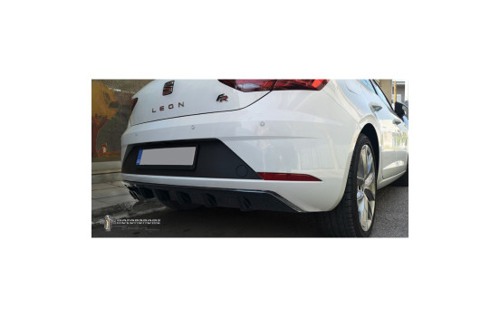 Jupe de pare-chocs arrière (Diffuseur) adaptable à Seat Leon 5F FR 5 portes Facelift 2017-2020 hors FR (ABS)