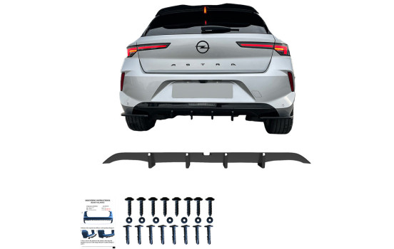 Jupe de pare-chocs arrière (diffuseur) Oneway pour Opel Astra L HB 2021- - Noir brillant, Image 4