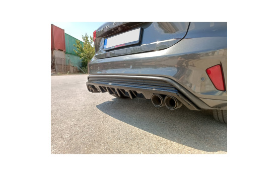 Jupe de pare-chocs arrière (Diffuseur) sur mesure pour Ford Focus IV ST/ST-Line HB 2018-2022 (ABS Noir Brillant)