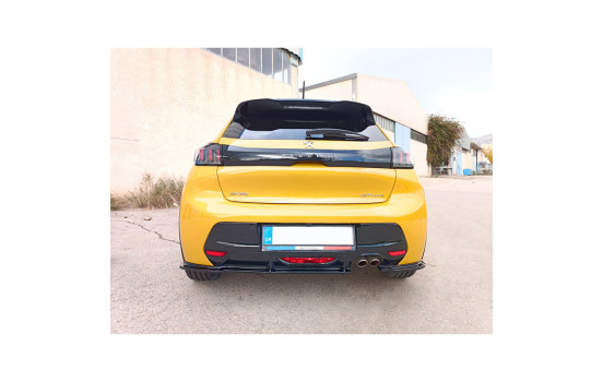 Jupe de pare-chocs arrière (Diffuseur) V.2 sur mesure pour Peugeot 208 II 2019- (ABS Noir brillant), Image 2