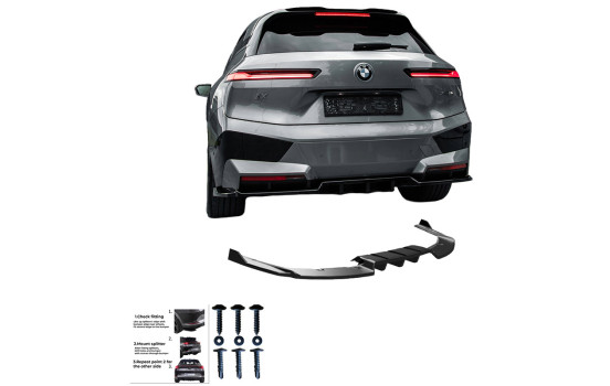 Jupe de pare-chocs arrière Oneway pour BMW iX M-Pack i20 2021- - Noir brillant, Image 4
