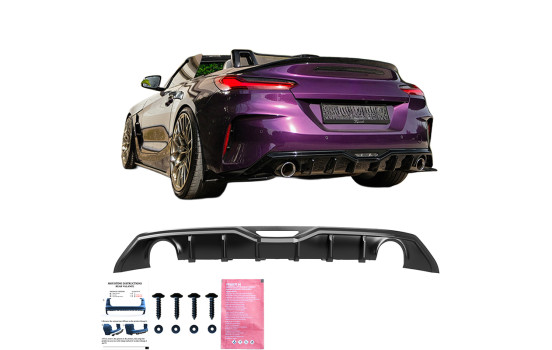Jupe de pare-chocs arrière unidirectionnelle (diffuseur) BMW Z4 (G29) Pack M 2018-2022 et restylée 2022- - Noir brilla, Image 7