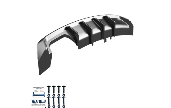 Jupe de pare-chocs arrière unidirectionnelle (diffuseur) compatible avec Volkswagen Polo 6R GTi 2009-2014 - Noir brilla, Image 9