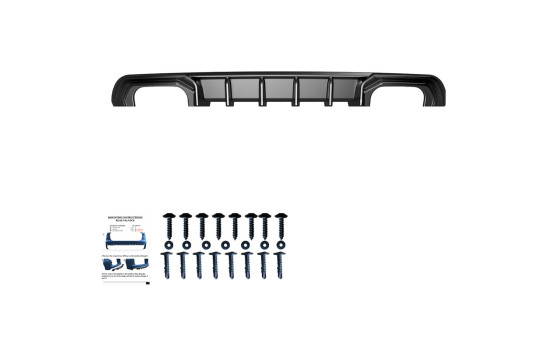 Jupe de pare-chocs arrière unidirectionnelle (diffuseur) pour Audi A3 (8V) berline Facelift 2016-2020, Image 2