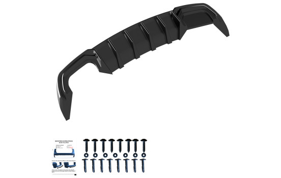Jupe de pare-chocs arrière unidirectionnelle (diffuseur) pour Audi A3 (8V) Berline Facelift 2016-2020