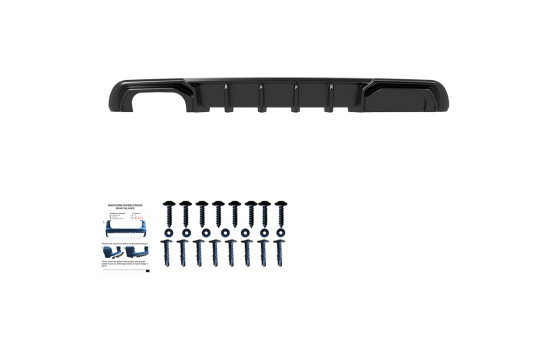Jupe de pare-chocs arrière unidirectionnelle (diffuseur) pour Audi A3 (8V) Berline Facelift 2016-2020, Image 3
