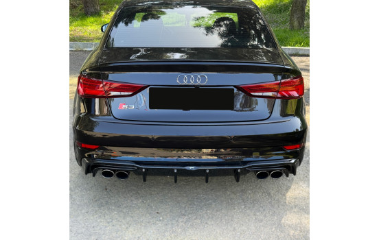 Jupe de pare-chocs arrière unidirectionnelle (diffuseur) pour Audi S3 Berline 8V Facelift 2016-2020, Image 2