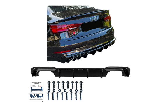 Jupe de pare-chocs arrière unidirectionnelle (diffuseur) pour Audi S3 Berline 8V Facelift 2016-2020, Image 3