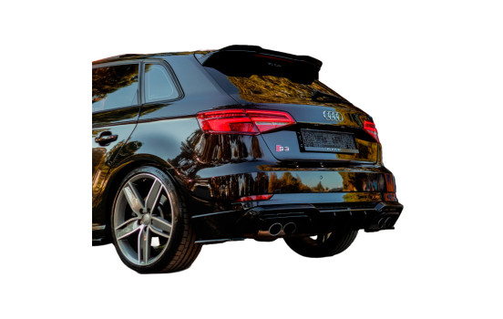 Jupe de pare-chocs arrière unidirectionnelle (diffuseur) pour Audi S3 Sportback 8V Facelift 2016-2020