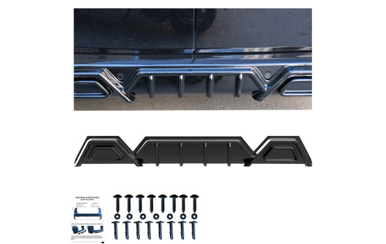 Jupe de pare-chocs arrière unidirectionnelle (diffuseur) pour Volkswagen Transporter T7 (2024) et Ford Transit Custom, Image 6
