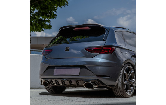 Jupe de pare-chocs arrière unidirectionnelle (diffuseur) Seat Leon (5F) HB FR Facelift 2017-2020 - Noir brillant