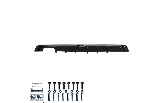 Jupe de pare-chocs arrière unidirectionnelle (diffuseur) Seat Leon (5F) HB FR Facelift 2017-2020 - Noir brillant, Image 6