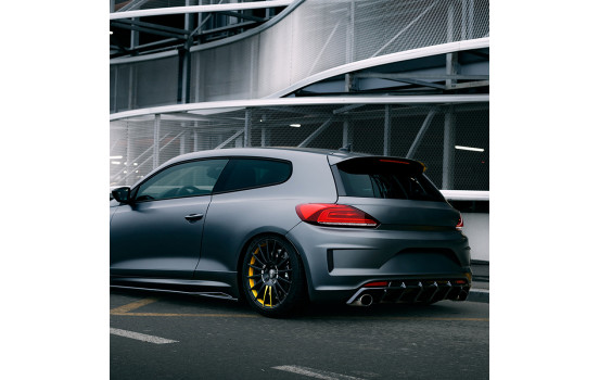 Jupe de pare-chocs arrière unidirectionnelle (diffuseur) Volkswagen Scirocco R restylée 2014-2017 - Noir brillant, Image 2