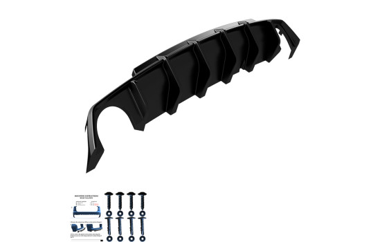 Jupe de pare-chocs arrière unidirectionnelle (diffuseur) Volkswagen Scirocco R restylée 2014-2017 - Noir brillant, Image 7