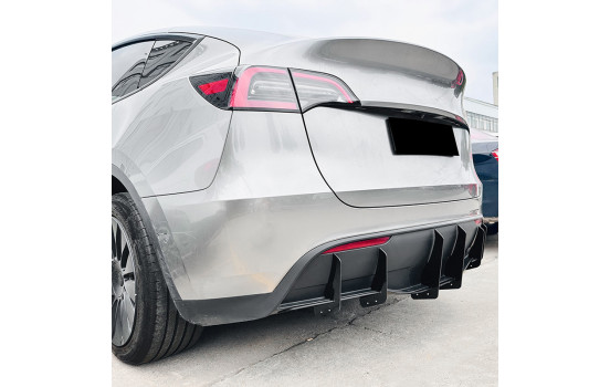 Lames de pare-chocs arrière (lames/diffuseur) adaptées au modèle Tesla Y 2019- (ABS noir brillant)