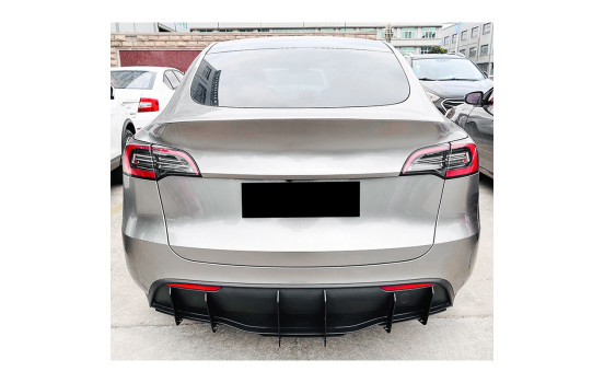 Lames de pare-chocs arrière (lames/diffuseur) adaptées au modèle Tesla Y 2019- (ABS noir brillant), Image 2
