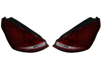 Feux arrière à LED compatibles avec Ford Fiesta VII 3/5 portes (2008-2012) - Rouge/Transparent