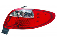 Feux arrière à LED compatibles avec Peugeot 206 (sauf CC/SW) - Rouge/Transparent