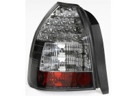 Feux arrière à LED noirs, compatibles avec Honda Civic HB 3 portes (1996-2001).