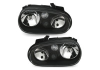 Phares adaptés à Volkswagen Golf IV Noir 97-03 avec antibrouillards