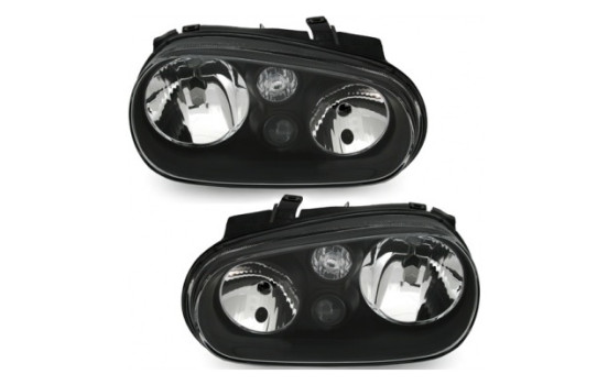 Phares adaptés à Volkswagen Golf IV Noir 97-03 avec antibrouillards