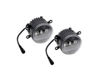 Ensemble de feux antibrouillard à LED semi-universels + feux de jour en forme de « U » - Diamètre 90 mm - Homolog