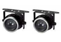 Ensemble de feux de brouillard universels transparents H3-12V-55W 50x112mm + ECE-R19 E-mark