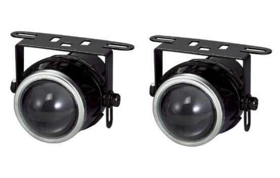 Ensemble de feux de brouillard universels transparents H3-12V-55W 50x112mm + ECE-R19 E-mark