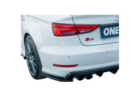 Jupes de pare-chocs arrière unidirectionnelles (angles) pour Audi S3 8V Berline 2013-2016 - Noir brillant