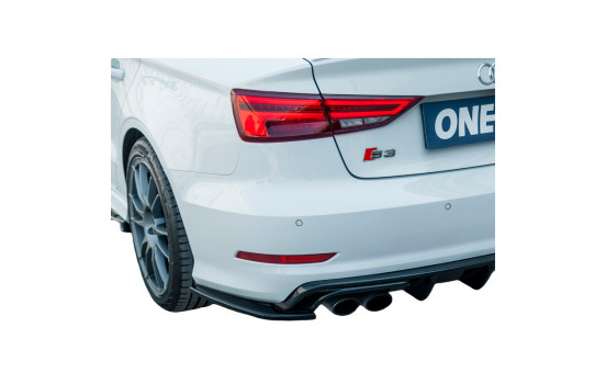 Jupes de pare-chocs arrière unidirectionnelles (angles) pour Audi S3 8V Berline 2013-2016 - Noir brillant