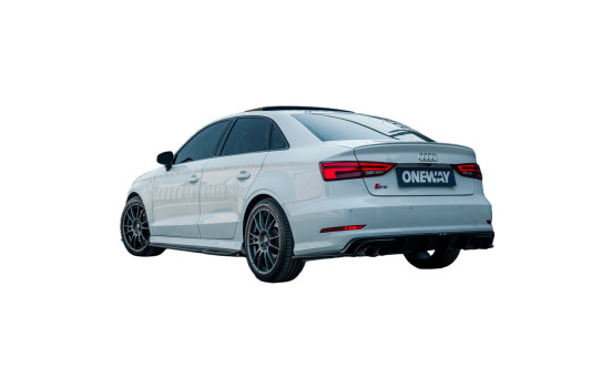 Jupes de pare-chocs arrière unidirectionnelles (angles) pour Audi S3 8V Berline 2013-2016 - Noir brillant, Image 2