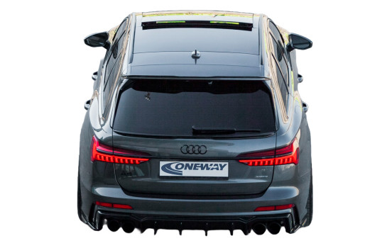 Diffuseur de pare-chocs arrière unidirectionnel pour Audi A6 S-Line/S6 C8 (berline/avant) 2018- - Brillant, Image 2