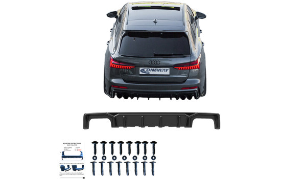 Diffuseur de pare-chocs arrière unidirectionnel pour Audi A6 S-Line/S6 C8 (berline/avant) 2018- - Brillant, Image 4
