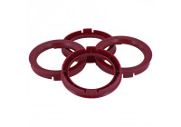 Anillos de centrado TPI 63,3->56,1 mm Rojo 4 piezas