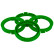 Anillos de centrado TPI 70,4->59,1 mm Verde 4 uds.