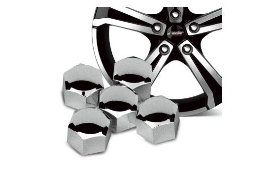 Tapas para tuercas de rueda Simoni Racing - 19 mm - Cromadas - Juego de 20 piezas