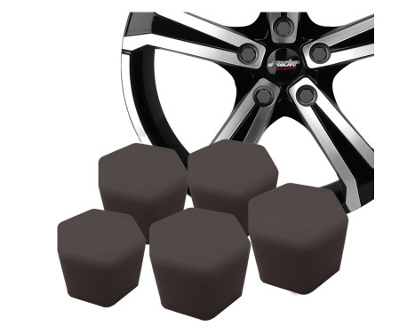 Tapas para tuercas de rueda Simoni Racing Soft Sil - 17 mm - Negras - Juego de 20 piezas