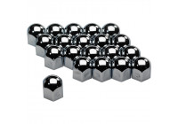 Juego de tapas universales para tuercas de rueda - Acero cromado - 19 mm - juego de 20 piezas