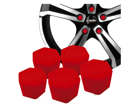 Tapas para tuercas de rueda Simoni Racing Soft Sil - 17 mm - Rojo - Juego de 20 piezas