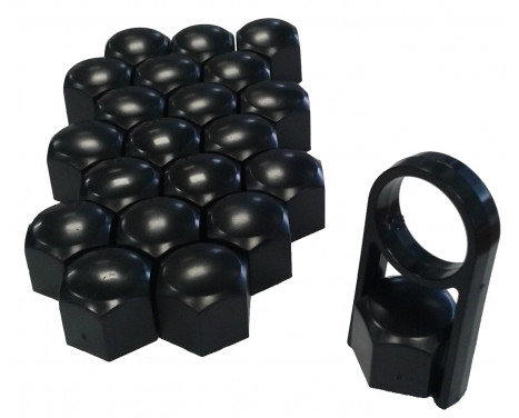 Tapas universales para tuercas de rueda de plástico negro de 17 mm