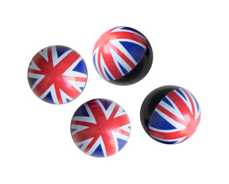 Tapones de válvula Simoni Racing con bandera del Reino Unido
