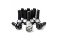 Juego de tornillos de rueda H&R, cónicos con anillo móvil M14x1,25 - Longitud 31 mm - Negro - 10 piezas (p. ej. BM