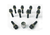 Juego de tornillos de rueda H&R, cónicos con anillo móvil R14 M14x1,50 - Longitud 60 mm - Negro - 10 piezas (p. ej