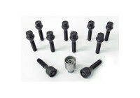 Juego de tornillos de rueda H&R, cónicos M12x1,50 - Longitud 43 mm - Negro - 10 piezas - incluye antirrobos de rued
