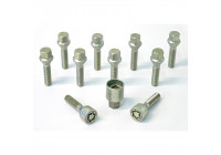 Juego de tornillos de rueda H&R cónicos M12x1,50 - Longitud 60 mm - 10 piezas - incluye antirrobos de rueda