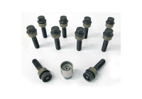 Juego de tornillos de rueda H&R, convexos con anillo móvil R14 M14x1,50 - Longitud 44 mm - Negro - 10 piezas (p. ej