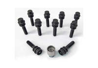 Juego de tornillos de rueda H&R convexos con anillo móvil R14 M14x1,50 - Longitud 55 mm - Negro - 10 piezas - incl.