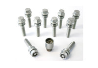 Juego de tornillos de rueda H&R convexos con anillo móvil R14 M15x1,25 - Longitud 62 mm - 10 piezas - incluye bloqu